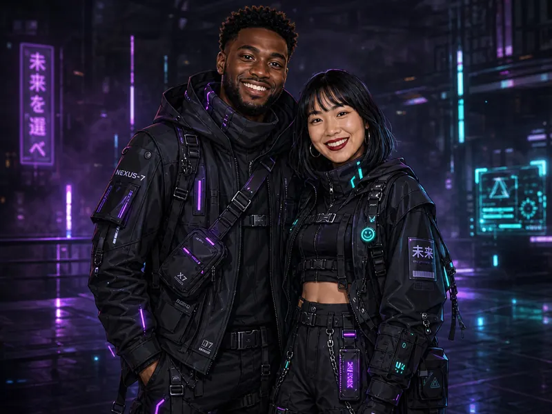 Techwear Fashion AI photo booth effect