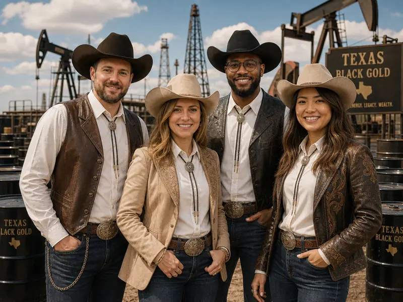 Texas Oil Rig Tycoon AI photo booth effect — Group rendering