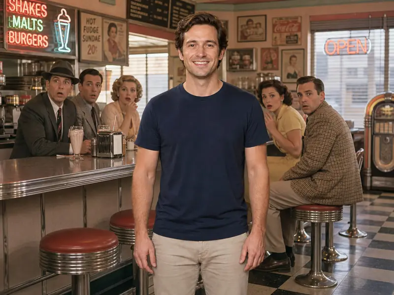 Time Traveler 1950s AI photo booth effect — Solo rendering