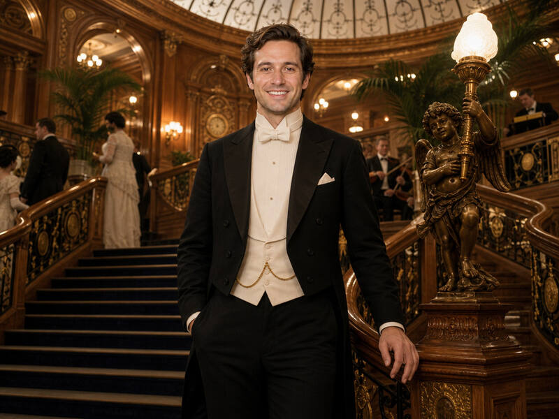 Titanic Grand Staircase AI photo booth effect — Solo rendering