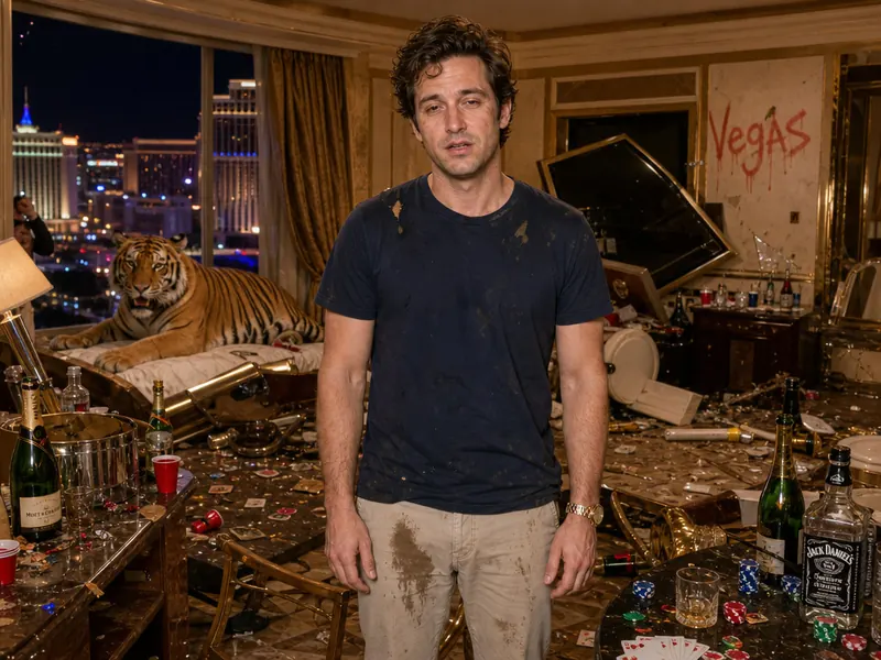 Trashed Vegas Suite AI photo booth effect — Solo rendering