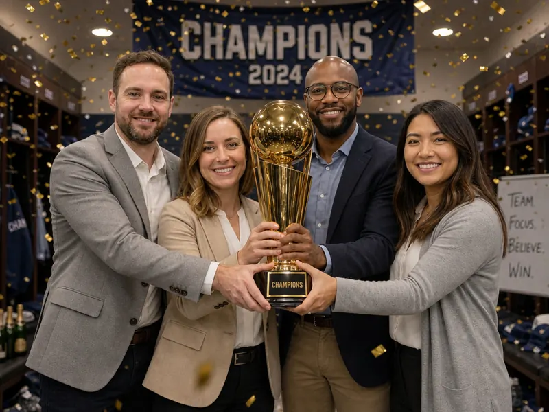 Trophy with Teammates — group