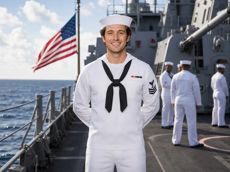 US Navy Sailor AI photo booth effect — Solo rendering
