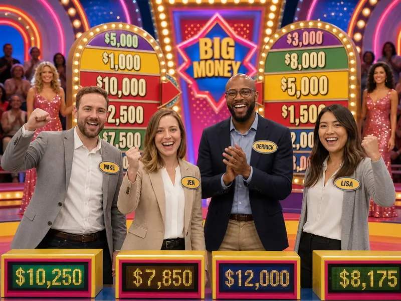 Vegas Game Show Wheel AI photo booth effect — Group rendering