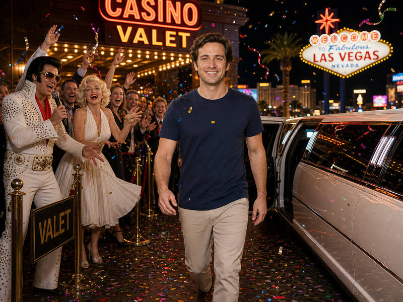 Vegas Limo Send-Off AI photo booth effect — Solo rendering