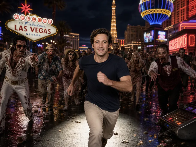 Vegas Zombie Apocalypse AI photo booth effect — Solo rendering