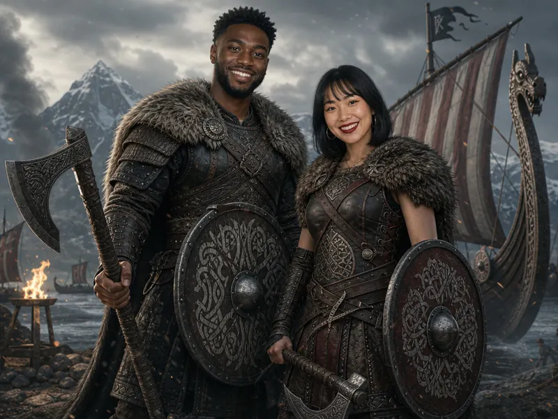 Viking Warrior AI photo booth effect — Couple rendering
