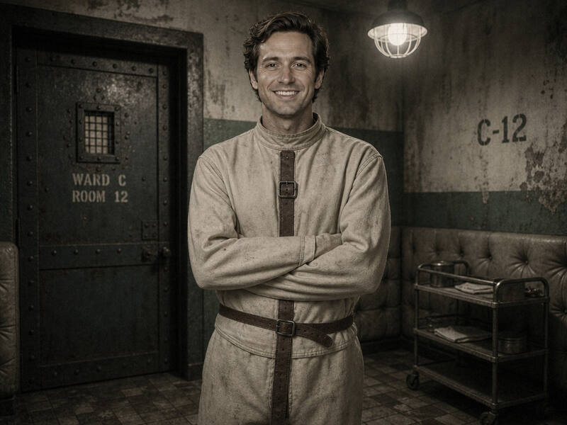 Vintage Asylum Escape AI photo booth effect — Solo rendering