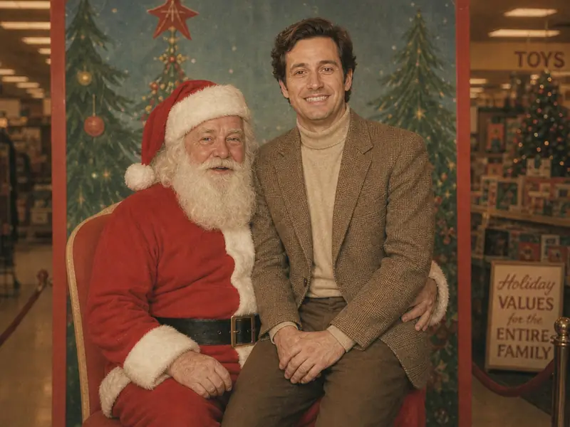 Vintage Department Store Santa AI photo booth effect — Solo rendering