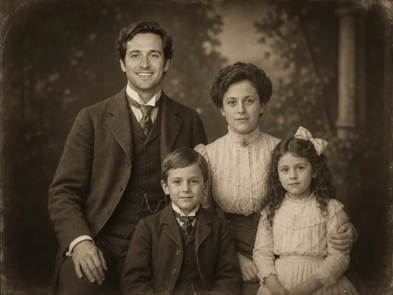 Vintage Family Portrait AI photo booth effect — Solo rendering