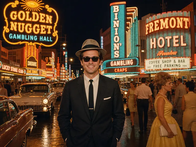 Vintage Fremont Street 1960s AI photo booth effect — Solo rendering
