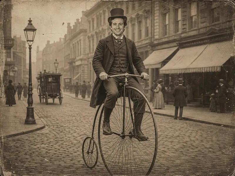 Vintage Penny Farthing Bicycle AI photo booth effect — Solo rendering