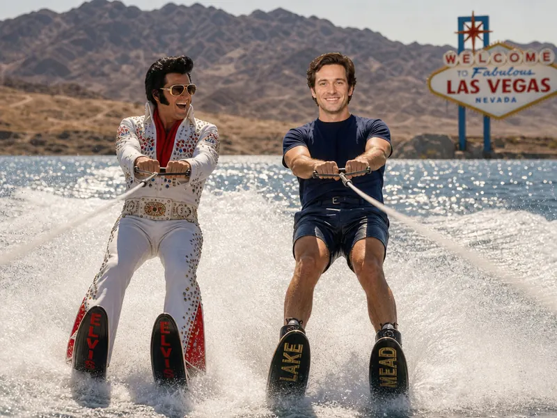Water Ski with Elvis AI photo booth effect — Solo rendering