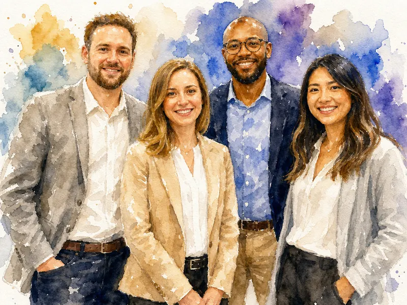 Watercolor Paint AI photo booth effect — Group rendering