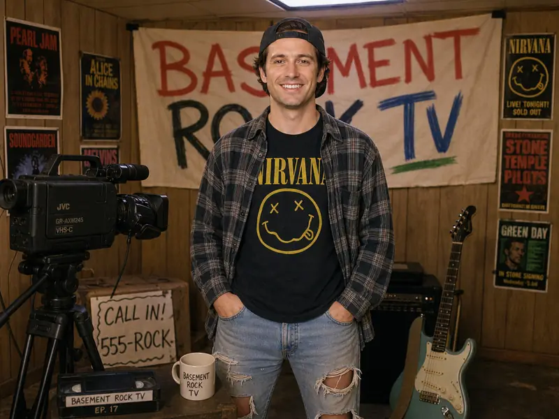 Wayne's World Basement AI photo booth effect — Solo rendering