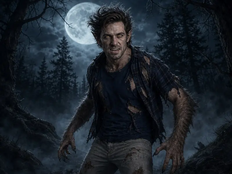 Werewolf Full Moon AI photo booth effect — Solo rendering