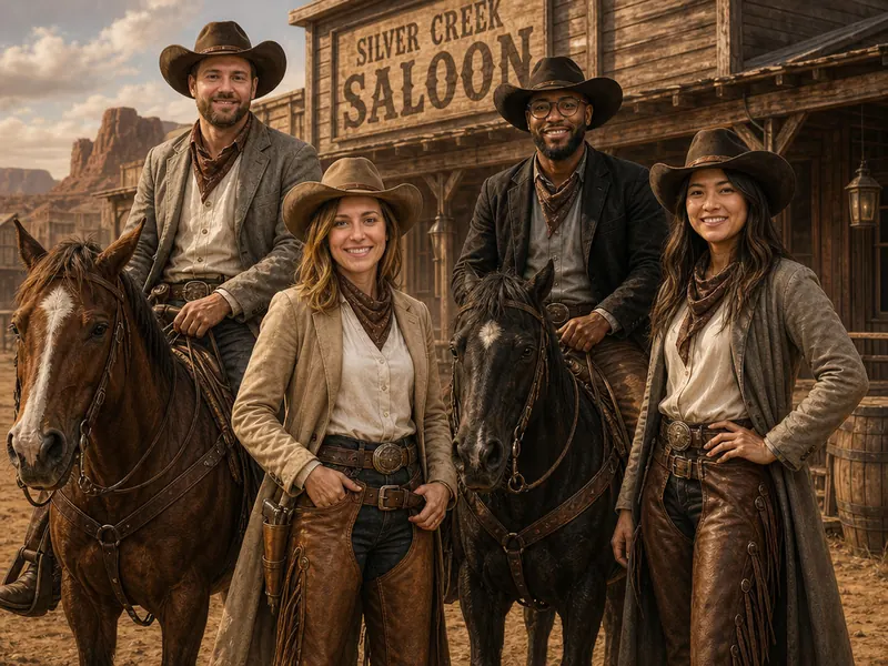 Western Cowboy AI photo booth effect — Group rendering