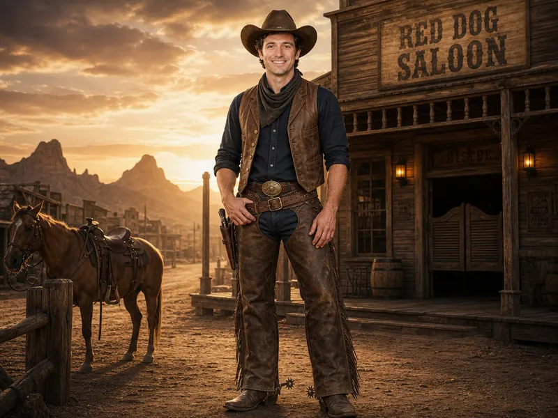 Western Cowboy AI photo booth effect — Solo rendering