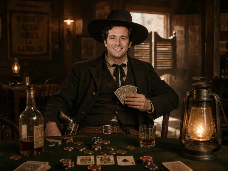 Wild West Saloon Poker AI photo booth effect — Solo rendering