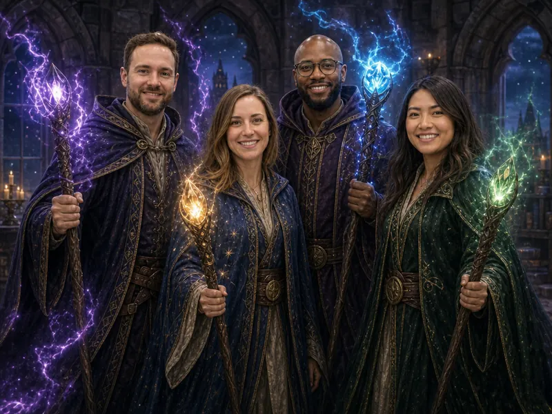Wizard with Staff — group