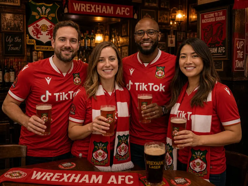 Wrexham Dragons Pub AI photo booth effect — Group rendering