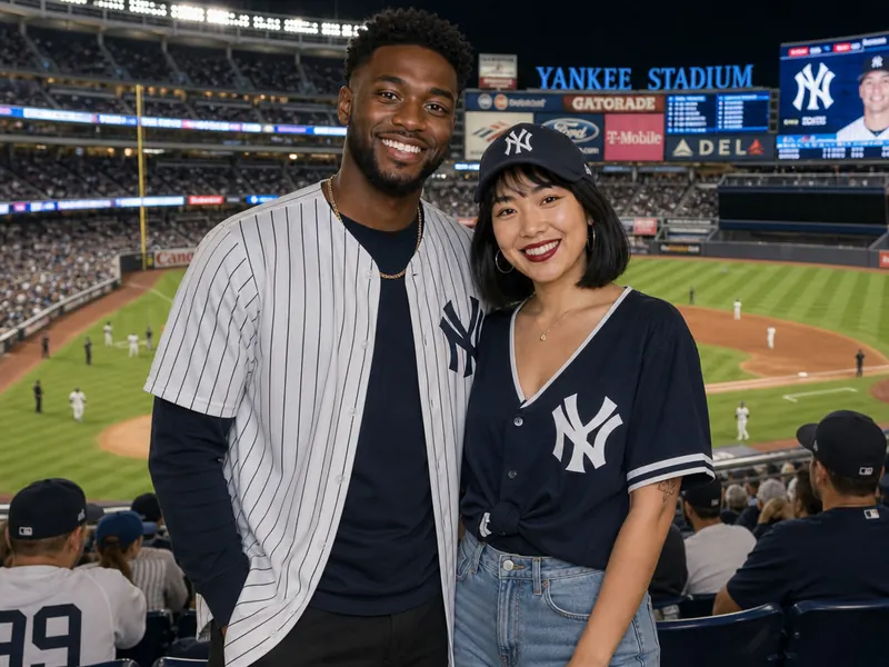 Yankees Game AI photo booth effect — Couple rendering