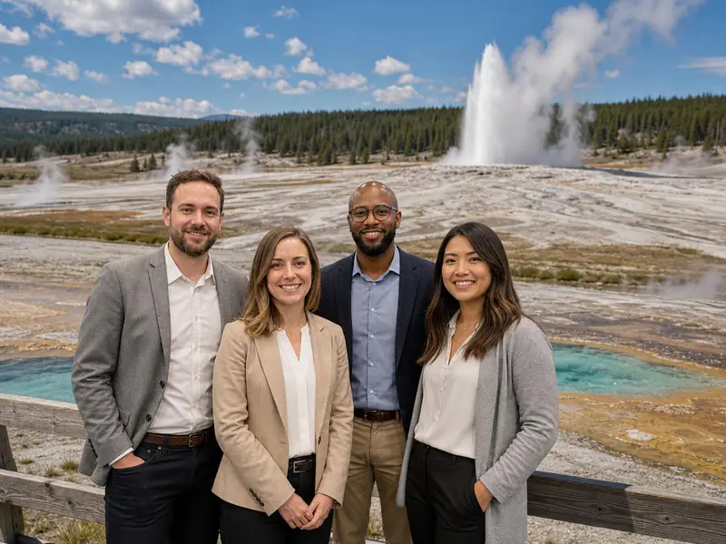 Yellowstone Geysers Wyoming AI photo booth effect — Group rendering