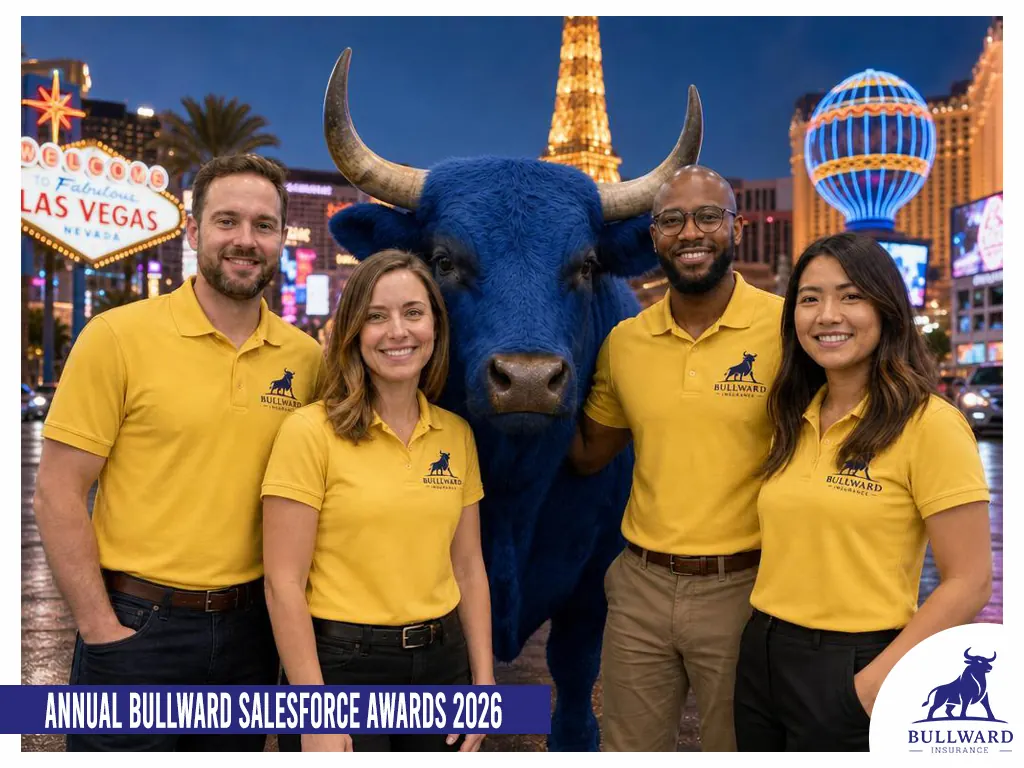 Final branded photo for Bullward Insurance — custom AI render with event branding overlay